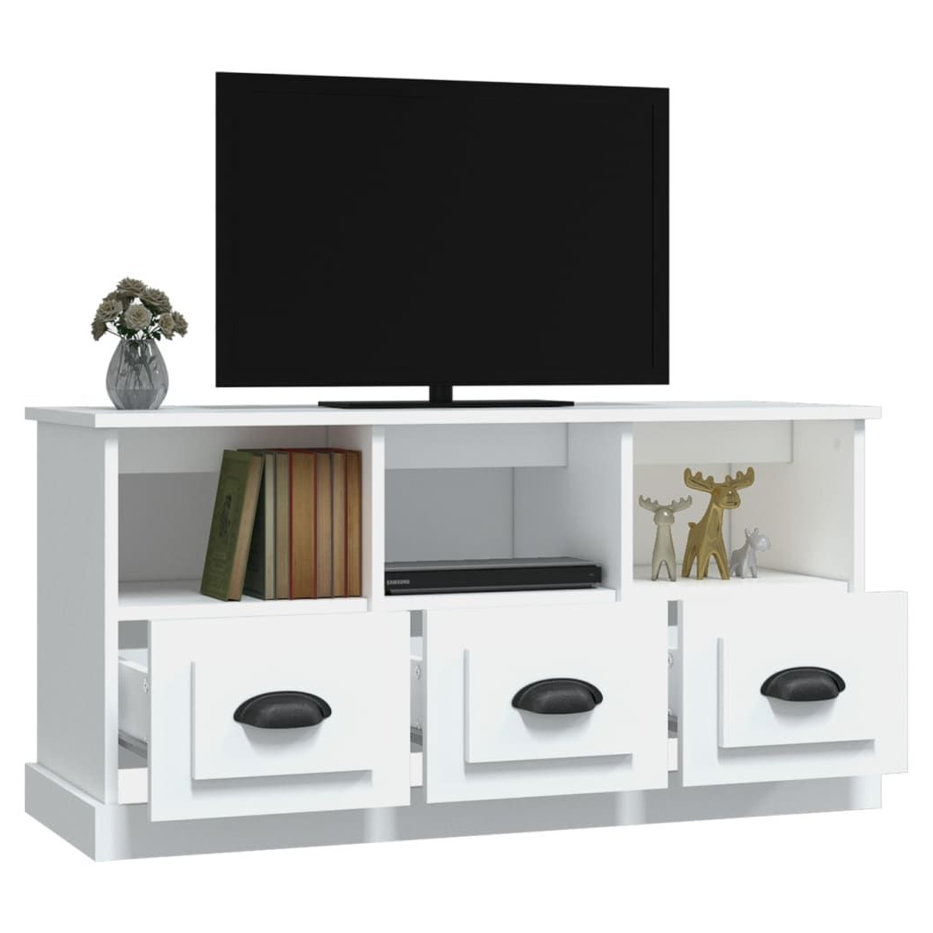 vidaXL TV Cabinet White 100x35x50 cm Engineered Wood S0671160785