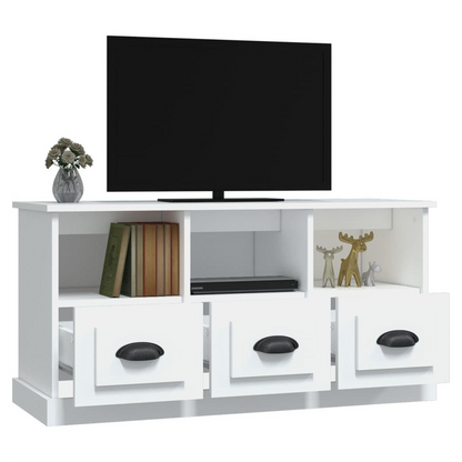 vidaXL TV Cabinet White 100x35x50 cm Engineered Wood S0671160785