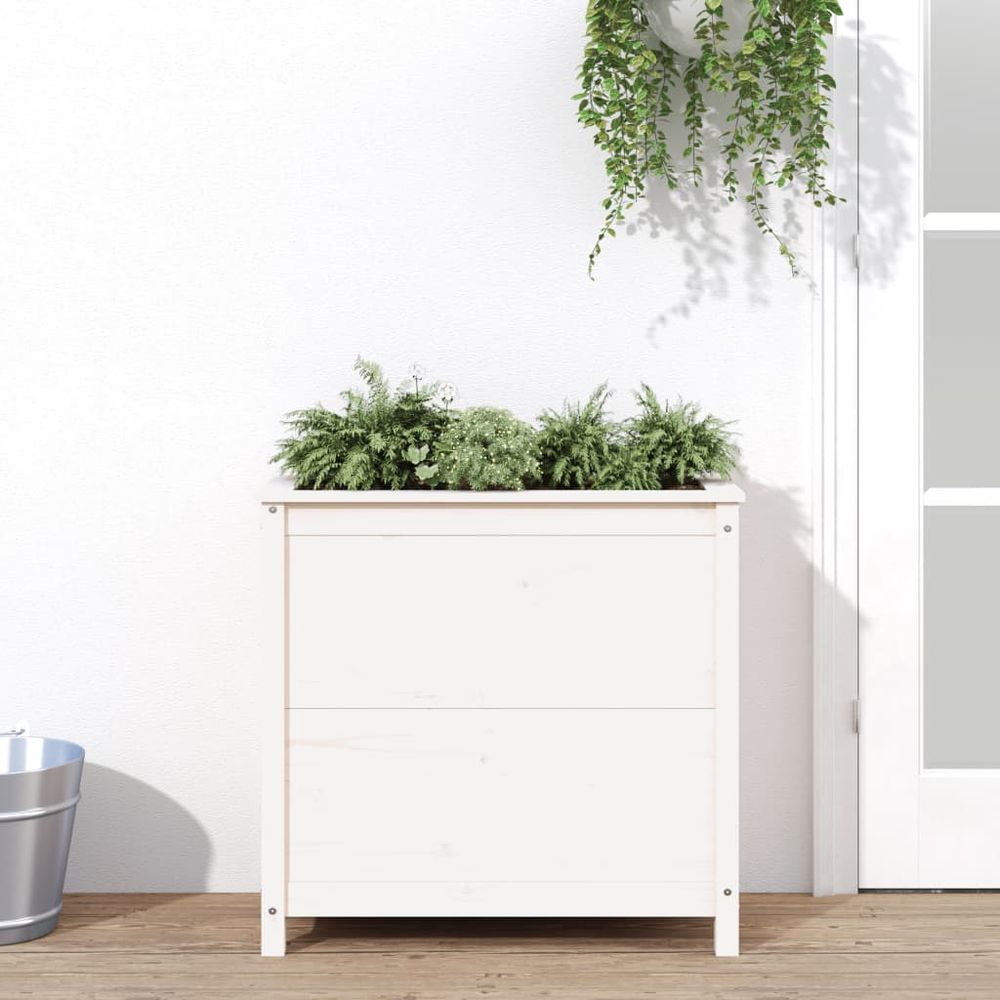 vidaXL Garden Planter White 82.5x40x78 cm Solid Wood Pine S0671358007