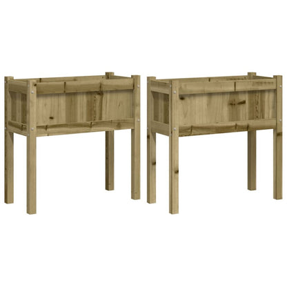 vidaXL Garden Planters 2 pcs with Legs Impregnated Wood Pine S0671386008