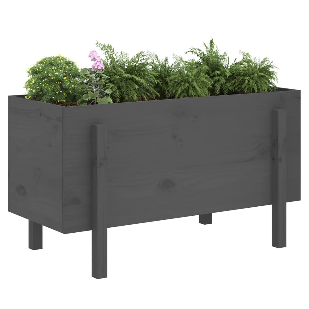 vidaXL Garden Raised Bed Grey 101x50x57 cm Solid Wood Pine S0671358005