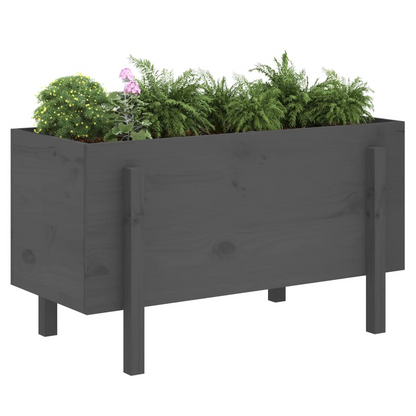 vidaXL Garden Raised Bed Grey 101x50x57 cm Solid Wood Pine S0671358005