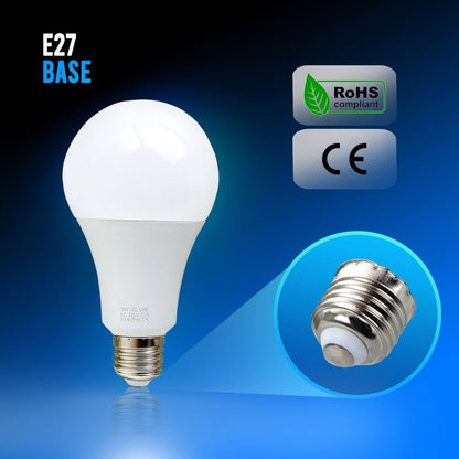 12W E27 Screw LED Light GLS bulbs, Energy Saving Edison Cool White 6000K non dimmable lights V0671114339