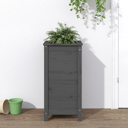 vidaXL Garden Planter Grey 40x40x78 cm Solid Wood Pine S0671357705