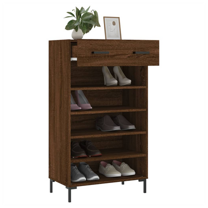 vidaXL Shoe Cabinet Brown Oak 60x35x105 cm Engineered Wood S0671259862