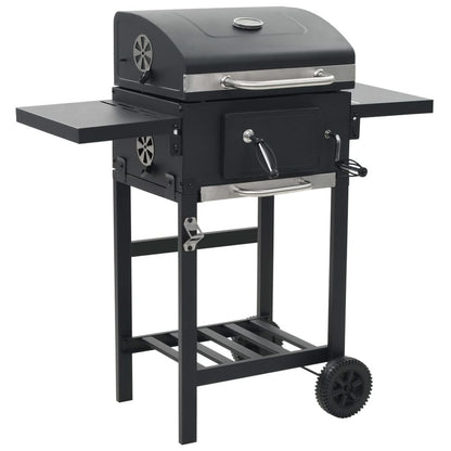 Charcoal-Fueled BBQ Grill with Bottom Shelf Black S069810648