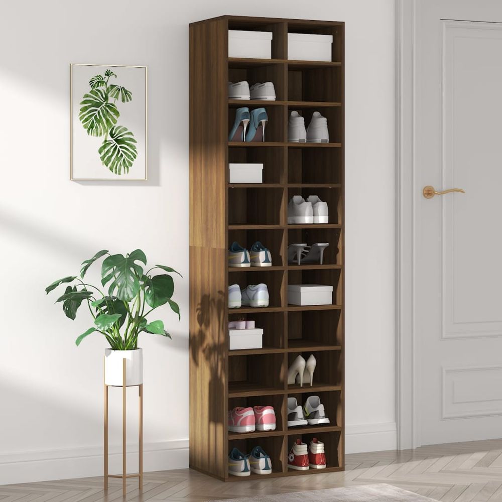 vidaXL Shoe Cabinet Sonoma Oak 54x34x183 cm Engineered Wood S0671026468