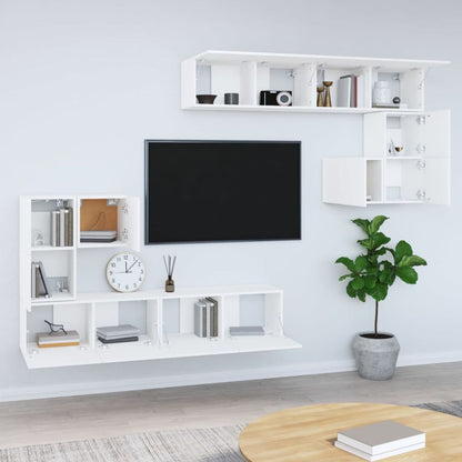 Wall-mounted TV Cabinet White Engineered Wood S0671075179