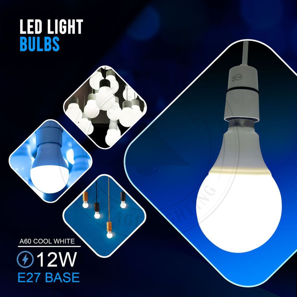 12W E27 Screw LED Light GLS bulbs, Energy Saving Edison Cool White 6000K non dimmable lights V0671114339