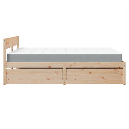 vidaXL Bed with Drawers and Mattress 160x200 cm Solid Wood Pine S0671489368