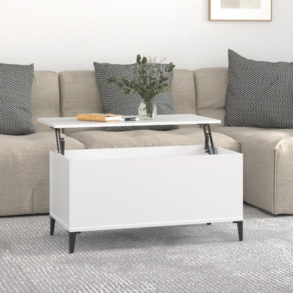 Coffee Table White 60x44.5x45 cm Engineered Wood S0671105454