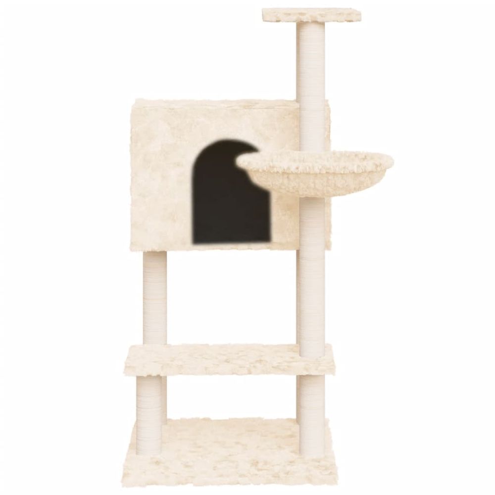 vidaXL Cat Tree with Sisal Scratching Posts Cream 108.5 cm S0671085630