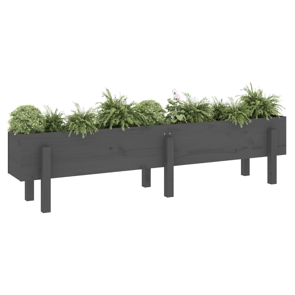 vidaXL Garden Raised Bed Grey 160x30x38 cm Solid Wood Pine S0671357730