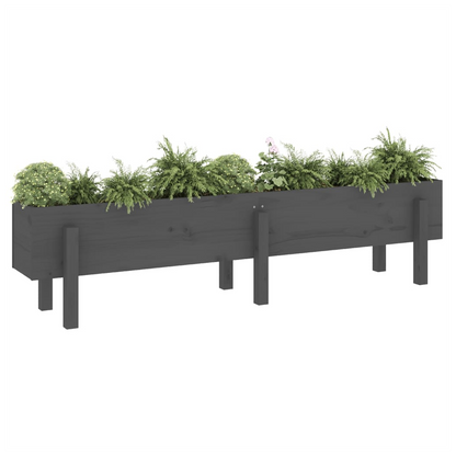 vidaXL Garden Raised Bed Grey 160x30x38 cm Solid Wood Pine S0671357730