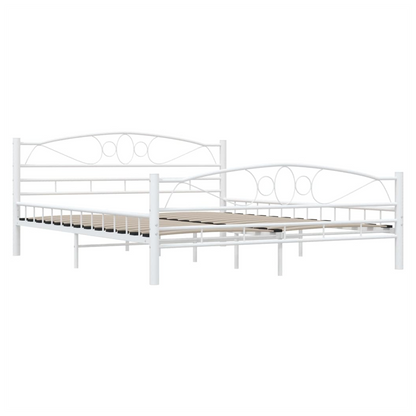 vidaXL Bed Frame White Metal 160x200 cm S069796136