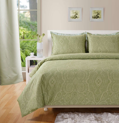 400 TC - Cotton Rich Paisley Print Duvet Cover Set Green V002501761