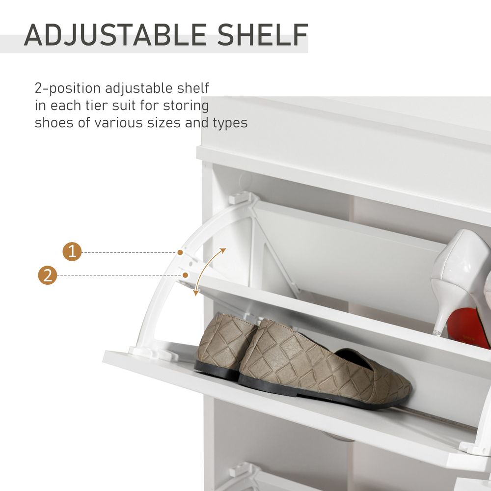 Shoe Cabinet with 4 Flip Drawers Storage Cupboard with Adjustable Shelf HOMCOM S0671079940