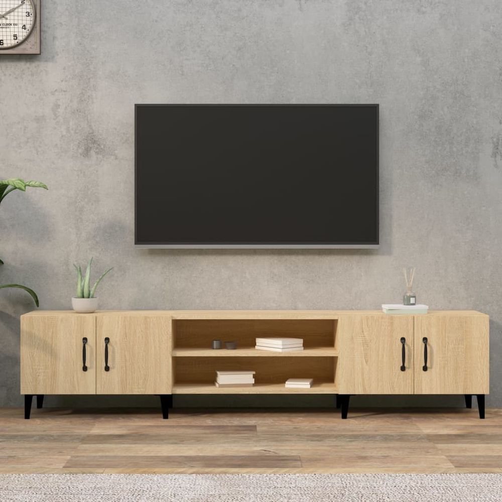 vidaXL TV Cabinet White 180x31.5x40 cm Engineered Wood V0671210591