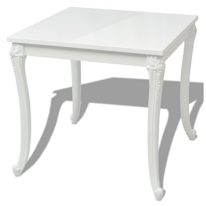 vidaXL Dining Table 80x80x76 cm High Gloss White V0671205630