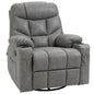 PU Leather Manual Recliner Chair Recliner Armchair Grey 360 Degreee swivel S0671102946