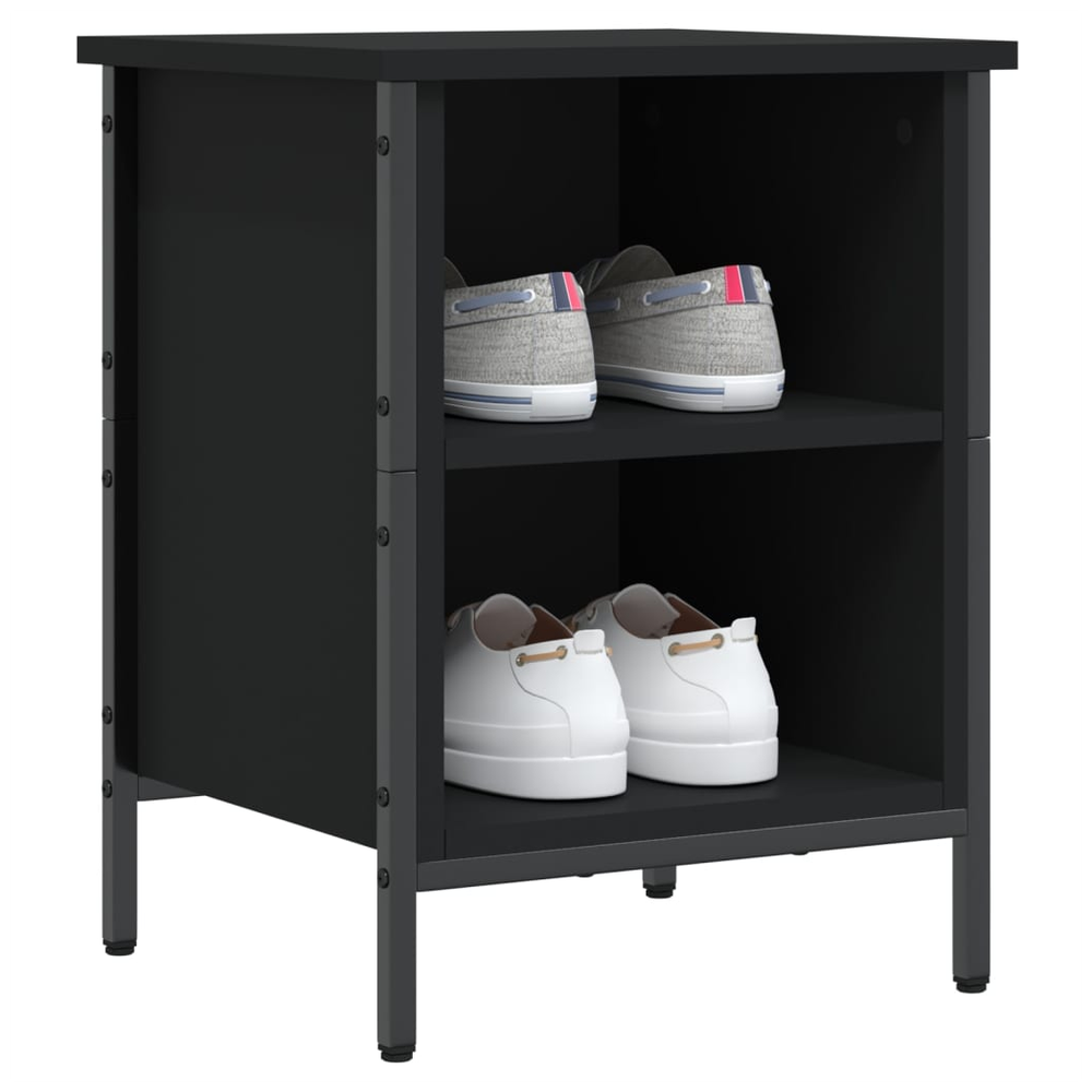 vidaXL Shoe Cabinet Black 38x35x50 cm Engineered Wood S0671260897