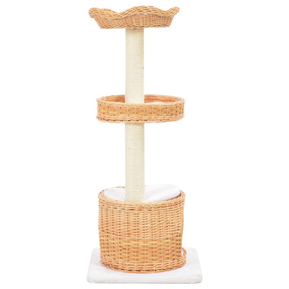 vidaXL Cat Tree with Sisal Scratching Post Natural Willow Wood S069789531