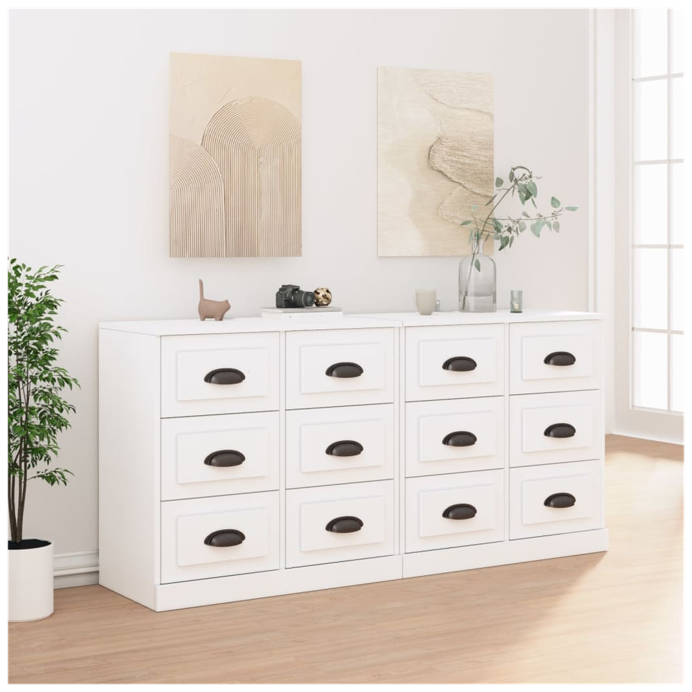 Sideboards 2 pcs White Engineered Wood S0671161241