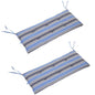 2 PCS Patio Bench Swing Chairs Garden Chairs Double Seat Cushion Mat Strips Blue S0671096942