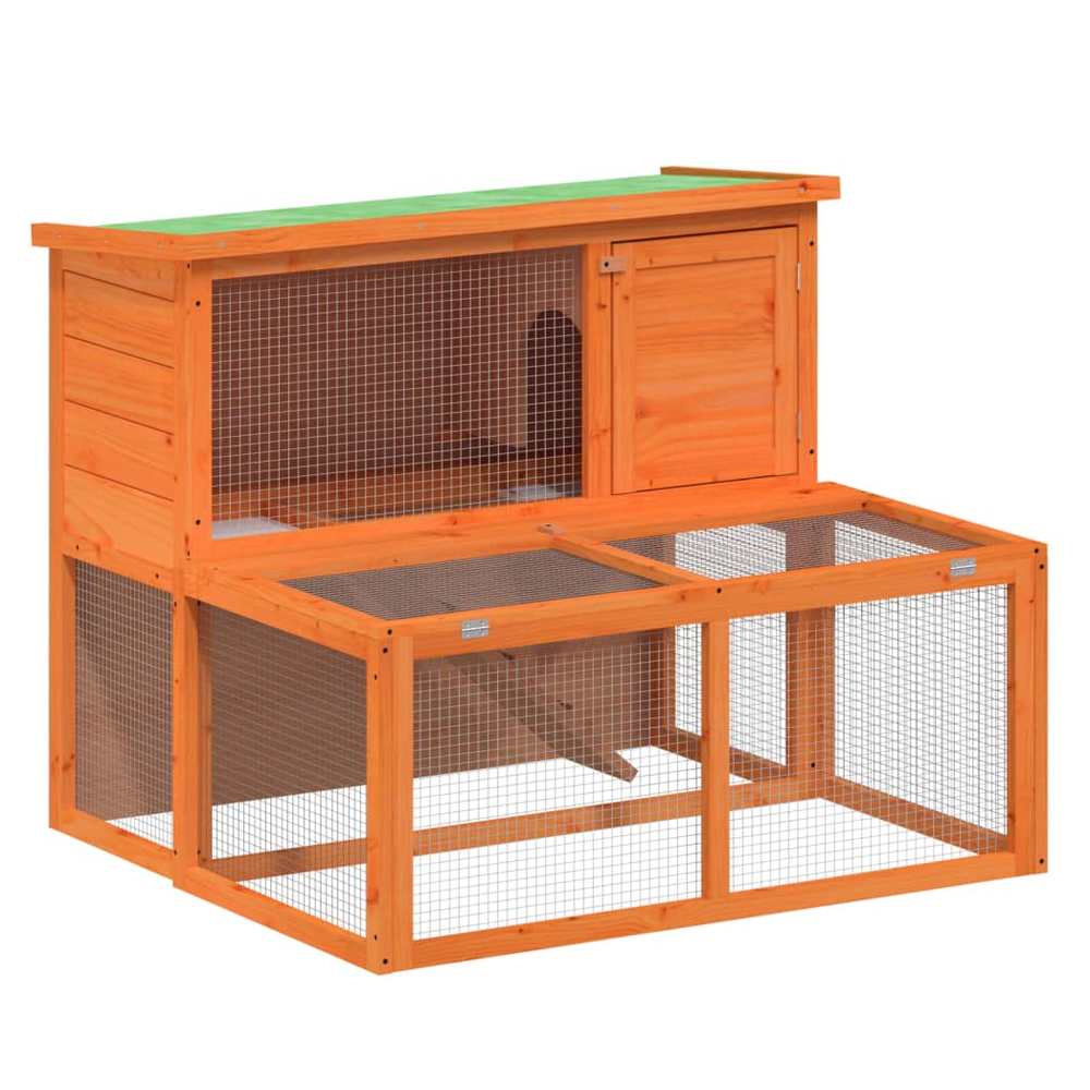 vidaXL Rabbit Hutch Brown 102x90x84.5 cm Solid Wood Pine S0671228855