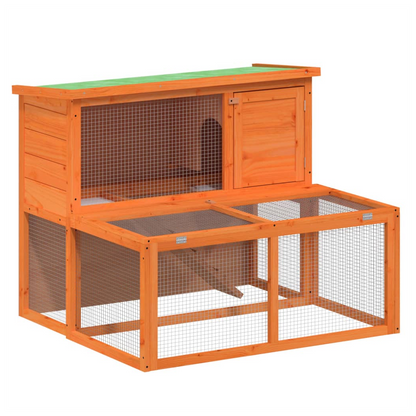 vidaXL Rabbit Hutch Brown 102x90x84.5 cm Solid Wood Pine S0671228855