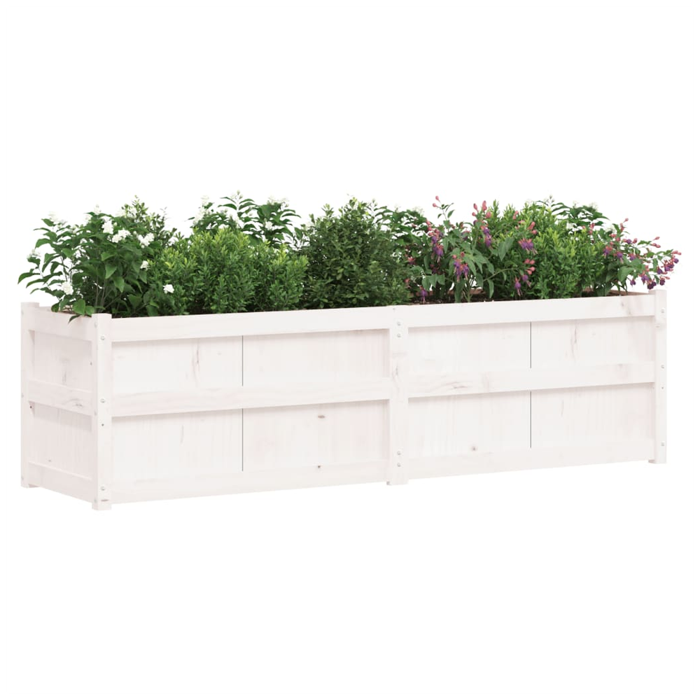 vidaXL Garden Planter White 180x50x50 cm Solid Wood Pine S0671392280