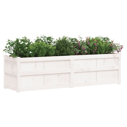 vidaXL Garden Planter White 180x50x50 cm Solid Wood Pine S0671392280