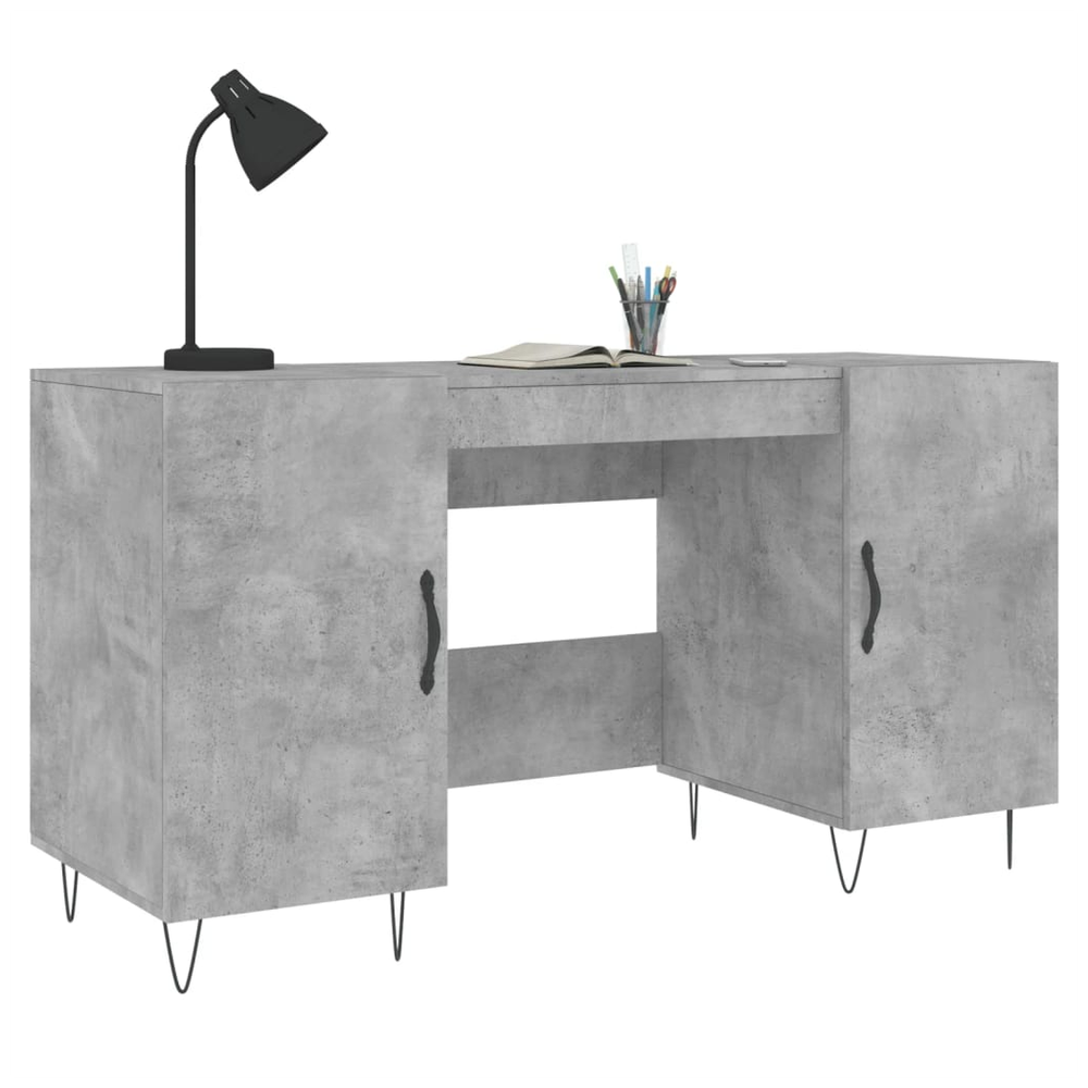 vidaXL Desk Concrete Grey 140x50x75 cm Engineered Wood S0671256746