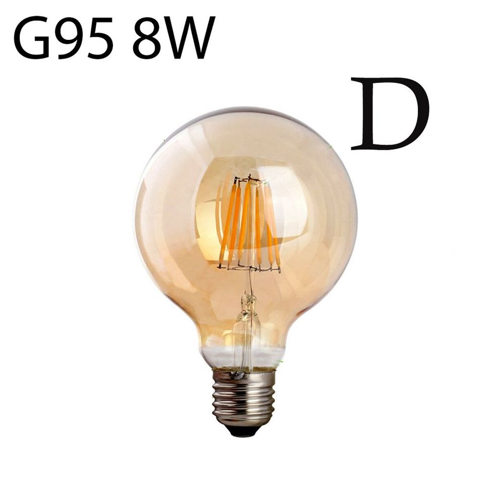 G95 E27 8W Edison Style LED filamen Globe shape Retro Vintage Amber bulb S0671114252