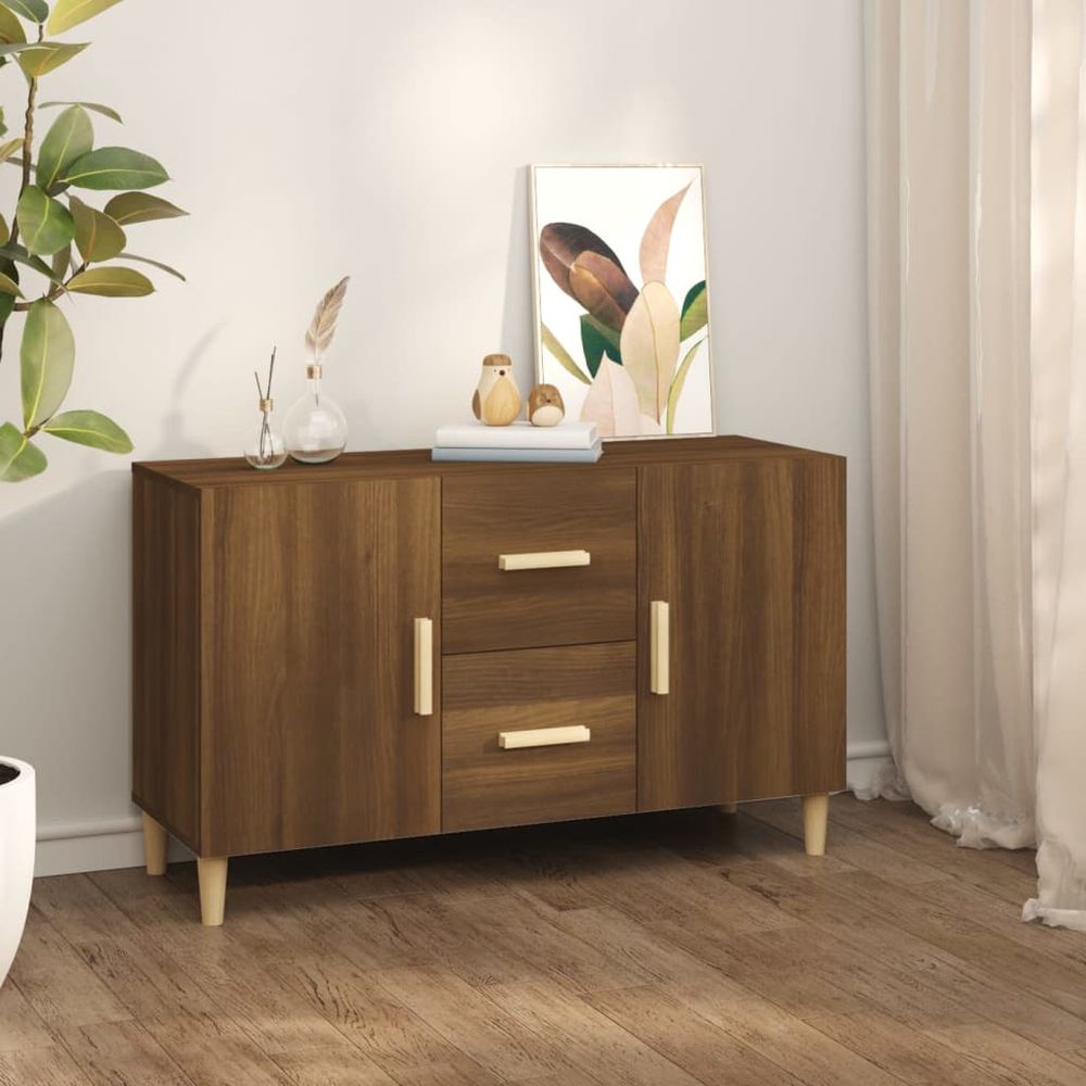 Sideboard Smoked Oak 100x36x60 cm Engineered Wood S0671027382