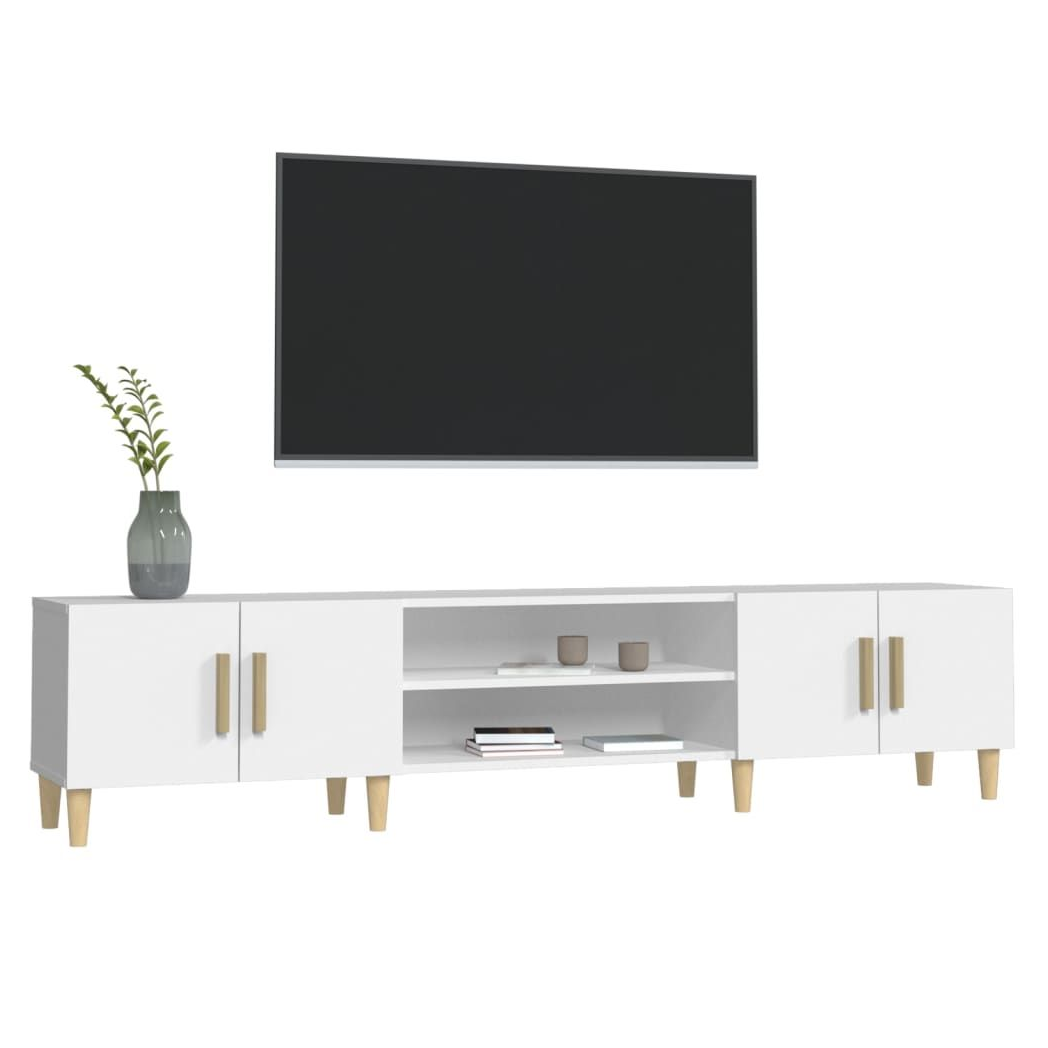 vidaXL TV Cabinet White 180x31.5x40 cm Engineered Wood S0671162608