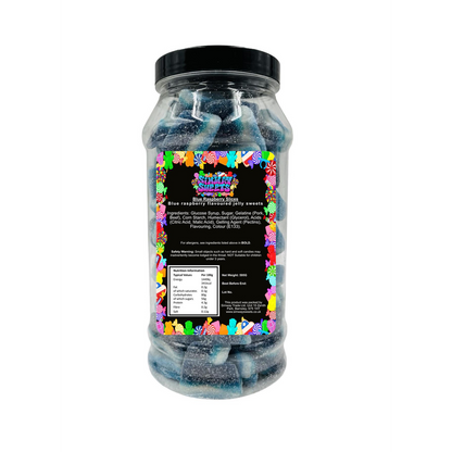 Fizzy Blue Raspberry Slices Fizzies Retro Sweets Gift Jar