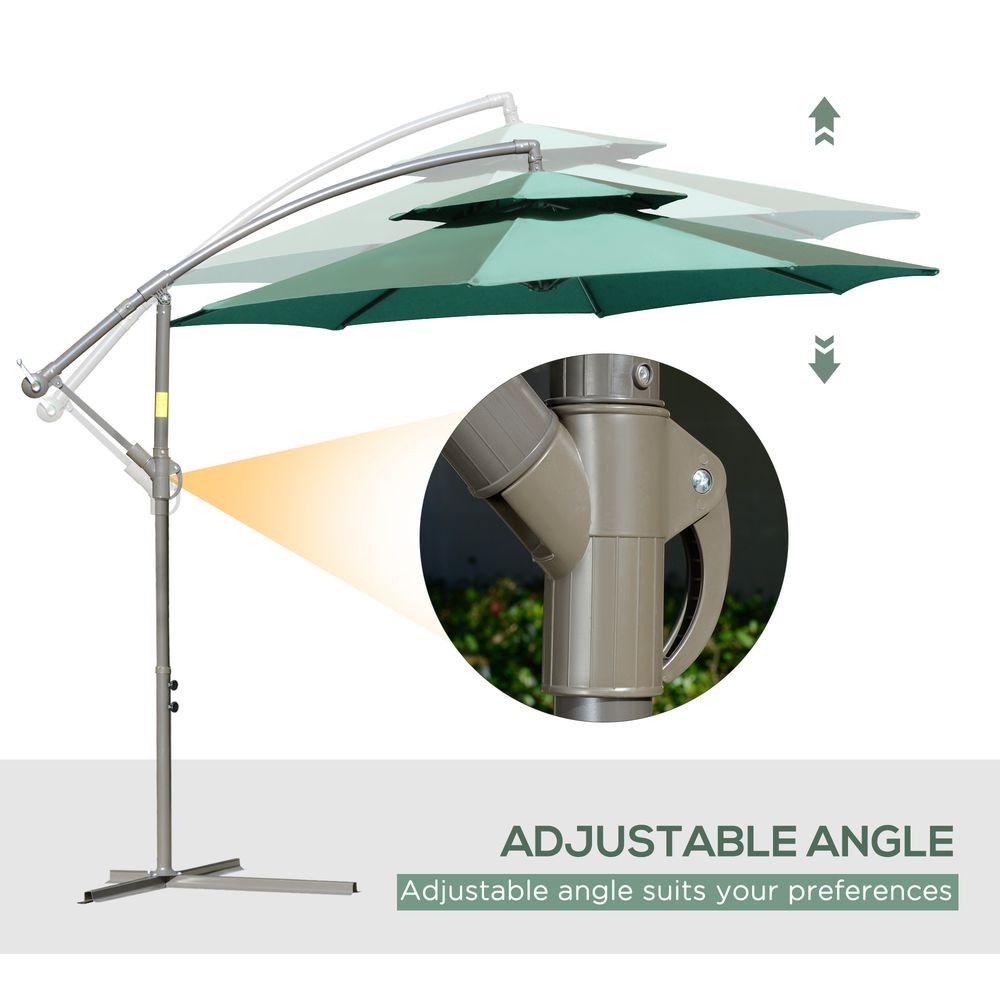 2.7m Banana Parasol Cantilever Umbrella Crank HandleGreen S0671072323