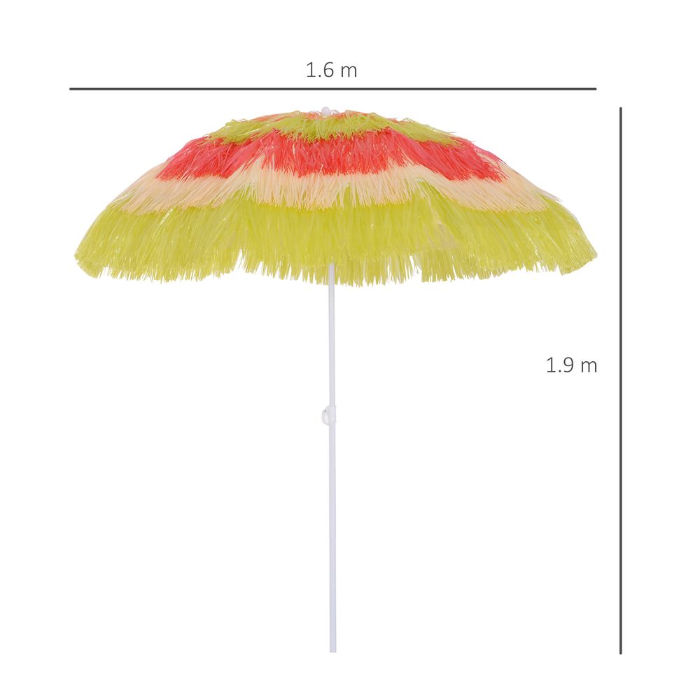 Patio Hawaii Beach Sun Umbrella Sunshade Hawaiian Folding Tilting Parasol V067941995