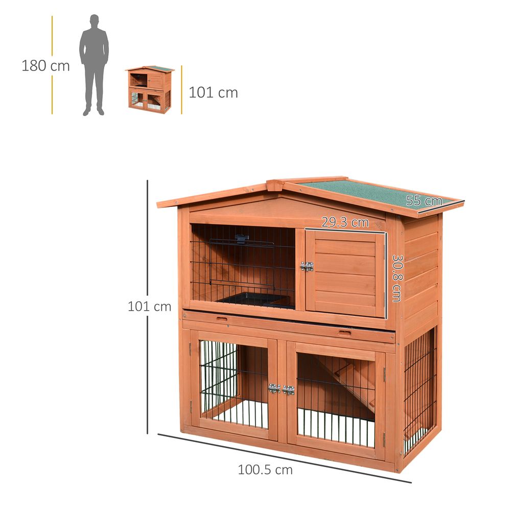 A-Frame Wood Wooden Rabbit Hutch Small Animal House Pet Cage Chicken Coop S0671071128