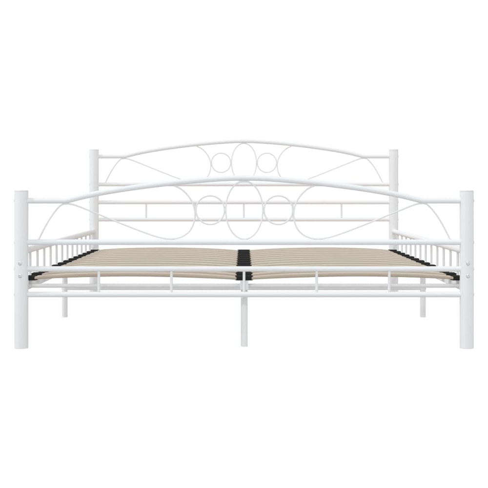 vidaXL Bed Frame White Metal 160x200 cm S069796136