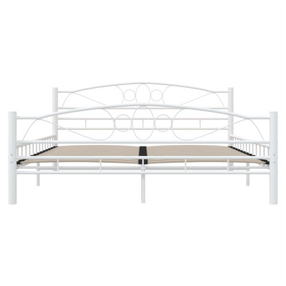 vidaXL Bed Frame White Metal 160x200 cm S069796136