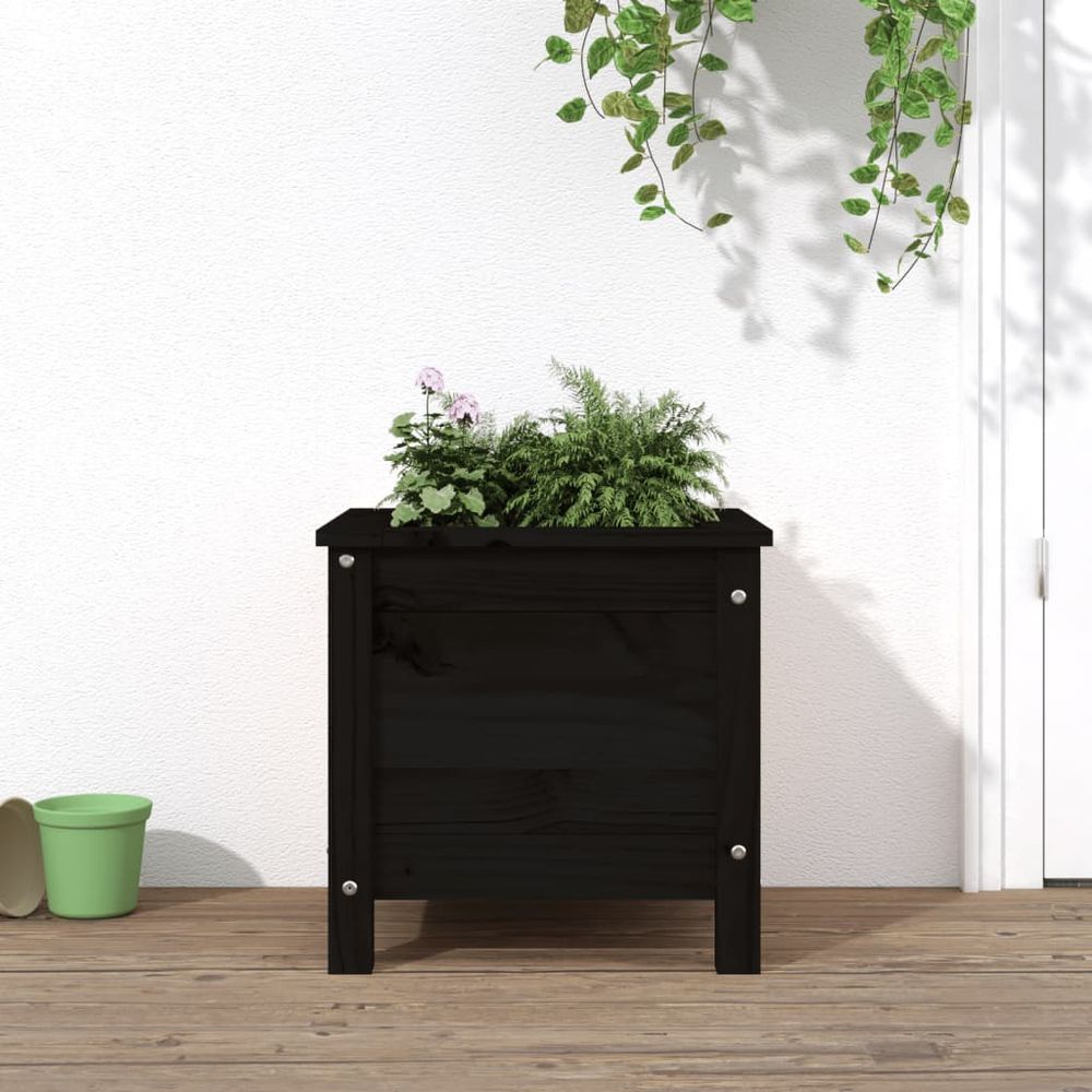 vidaXL Garden Planter Black 40x40x39 cm Solid Wood Pine S0671357712