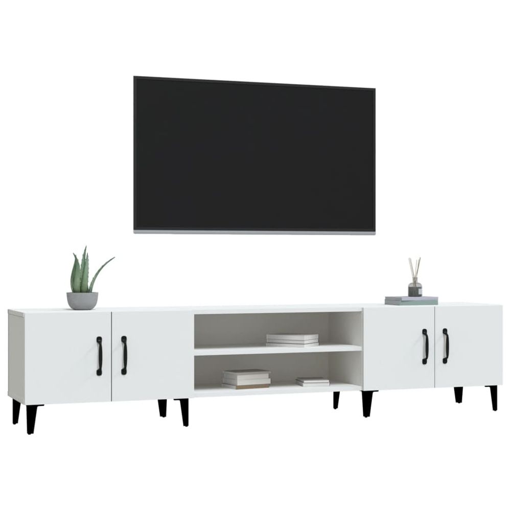 vidaXL TV Cabinet White 180x31.5x40 cm Engineered Wood V0671210726