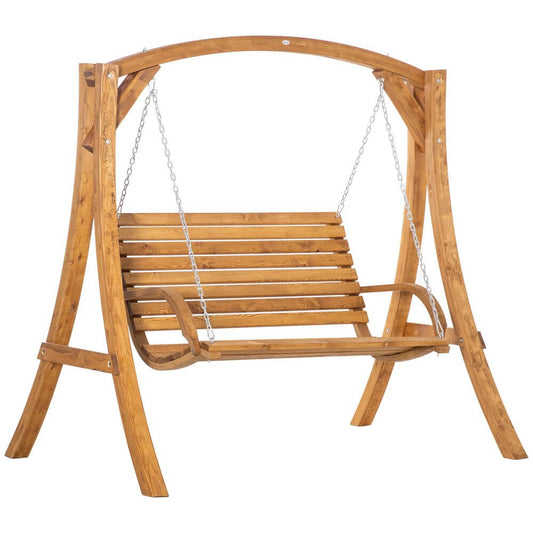 Outsunny 2 Seater Garden Swing Seat Swing Chair, Outdoor Wooden Swing Bench Seat S0671072065