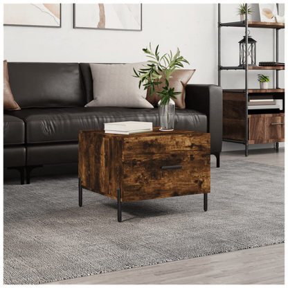 vidaXL Coffee Table Smoked Oak 50x50x40 cm Engineered Wood S0671256935