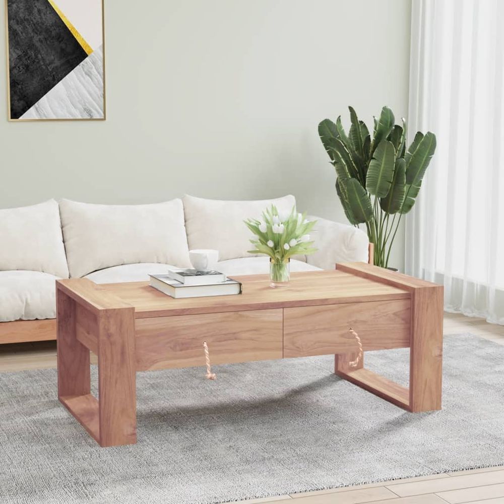 vidaXL Coffee Table 110x60x40 cm Solid Teak Wood S0671168818