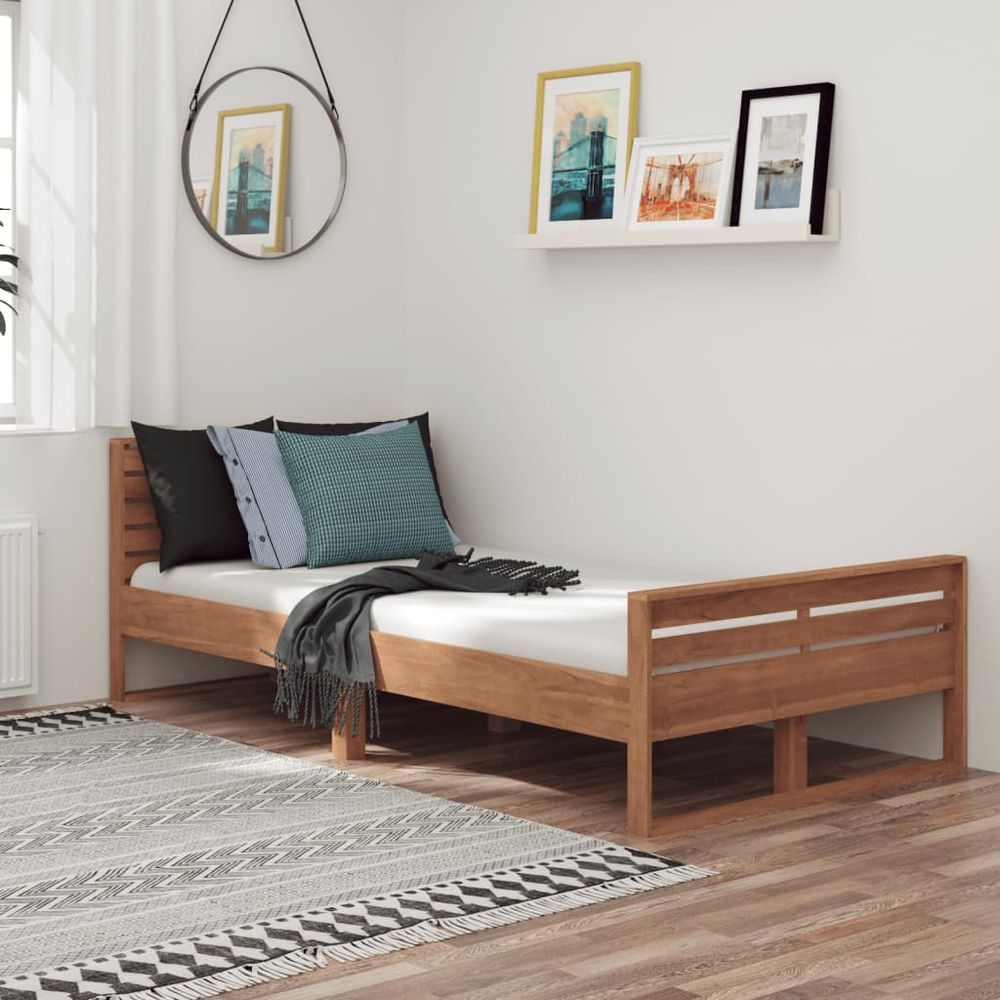 vidaXL Bed Frame Solid Teak Wood 100x200 cm S069859973