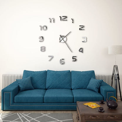 vidaXL 3D Wall Clock Modern Design 100 cm XXL Silver S069812410