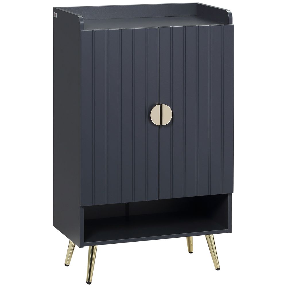 Modern Hallway Shoe Cupboard w/ Open Compartment Adjustable Shelf for Entryway S0671097179